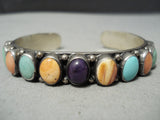 Native American Important Vintage Leo Feeney Turquoise Sterling Silver Bracelet-Nativo Arts