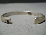Thick Hand Tooled Vintage Native American Navajo Sterling Silver Bracelet Cuff Old-Nativo Arts