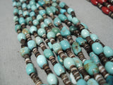 Important Famous Navajo Turquoise Coral Native American Necklace-Nativo Arts
