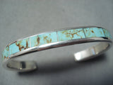 Dazzling Vintage Native American Zuni Cripple Creek Turquoise Sterling Silver Bracelet-Nativo Arts