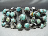 One Of The Best Vintage Native American Navajo Turquoise Coiled Sterling Silver Heavy Bracelet-Nativo Arts