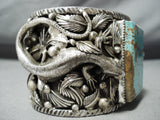 234 Grams Monster Native American Navajo #8 Turquoise Sterling Silver Lizard Bracelet-Nativo Arts