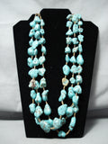 Heavy 303 Grams Chunky Turquoise Nuggets Vintage Native American Navajo Necklace Old-Nativo Arts