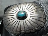Heavy 500 Gram Vintage Native American Navajo Turquoise Sterling Silver Concho Belt Old-Nativo Arts