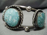 Rare Early Deposit Vintage Native American Navajo Carico Lake Turquoise Sterling Silver Bracelet-Nativo Arts