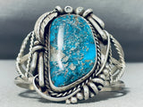 Best Vintage Native American Navajo Blue Diamond Turquoise Sterling Silver Bracelet-Nativo Arts