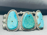 Native American Very Important Early 1900's Turquoise Earring Stone Sterling Silver Bracelet-Nativo Arts