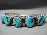 Thick And Heavy!! Vintage Native American Navajo Turquoise Sterling Silver Bracelet Old-Nativo Arts