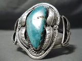 Important Huge Vintage Native American Navajo Apache Turquoise Sterling Silver Bracelet-Nativo Arts