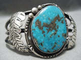 One Of The Best Vintage Native American Navajo Old Kingman Turquoise Sterling Silver Bracelet-Nativo Arts