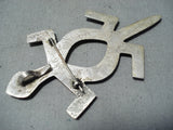 Whimsical Vintage Native American Navajo Sterling Silver Gecko Pin/ Pendant Old-Nativo Arts