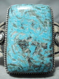 Chimney Butte Amazing Native American Navajo Pilot Mountain Turquoise Sterling Silver Bracelet-Nativo Arts