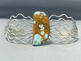 Hypnotic Native American Navajo 8 Turquoise Sterling Silver Waves Bracelet-Nativo Arts