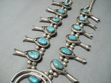 Carico Lake Vintage Native American Navajo Turquoise Sterling Silver Squash Blossom Necklace-Nativo Arts