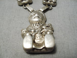 Detailed!! Intricate Vintage Navajo Sterling Silver Native American Necklace Old-Nativo Arts