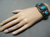 Museumt Vintage Native American Navajo Blue Gem Turquoise Sterling Silver Bracelet Old-Nativo Arts