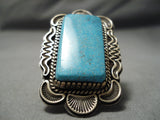 One Of The Best Vintage Native American Navajo Tommy Jackson Turquoise Sterling Silver Ring-Nativo Arts