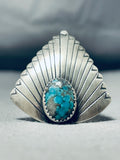 Exceptional Vintage Native American Navajo Kingman Turquoise Sterling Silver Ring-Nativo Arts