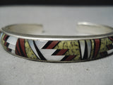 Important Vintage Native American Navajo Tommy Jackson Turquoise Sterling Silver Inlay Bracelet-Nativo Arts