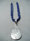 Native American Important Dan Coriz Santo Domingo Lapis Sterling Silver Turquoise Necklace-Nativo Arts