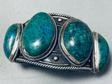 175 Gram Best Chrysocolla Sterling Silver Vintage Native American Navajo Bracelet-Nativo Arts