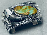 Incredibly Intricate Native American Navajo Royston Turquoise Sterling Silver Bracelet-Nativo Arts