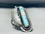 Superb Vintage Native American Navajo Inlay Turquoise Mother Of Pearl Sterling Silver Huge Ring-Nativo Arts