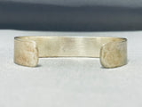 Fantastic Vintage Native American Navajo Sterling Silver Solid Heavy Bracelet-Nativo Arts