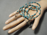 Rare Native American Navajo Blue Turquoise Sterling Silver Catholic Rosary Necklace-Nativo Arts