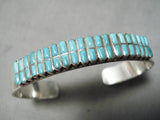 Incredible Vintage Native American Zuni Blue Gem Turquoise Sterling Silver Bracelet-Nativo Arts