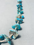 Nuggets Of Turquoise Vintage Native American Navajo Shell Necklace Old-Nativo Arts