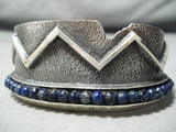 One Of The Best Vintage Native American Navajo Aaron Anderson Lapis Sterling Silver Bracelet-Nativo Arts