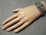 Museum Vintage Native American Navajo 3 Stone Royston Turquoise Sterling Silver Bracelet-Nativo Arts
