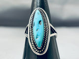 Brilliant Vintage Native American Navajo Morenci Turquoise Sterling Silver Ring-Nativo Arts