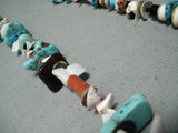 Native American Impressive Vintage Santo Domingo Turquoise Sterling Silver Necklace Old-Nativo Arts