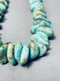 144 Grams Vintage Santo Domingo Royston Turquoise Chunk Huge Necklace-Nativo Arts