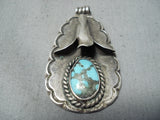 Amazing Vintage Native American Navajo Pilot Mountain Sterling Silver Pendant Old-Nativo Arts