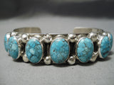Rare Vintage Native American Navajo Carico Lake Turquoise Sterling Silver Bracelet Cuff-Nativo Arts