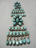 One Of Best Vintage Native American Navajo Turquoise Zuni Chandelier Sterling Silver Earrings-Nativo Arts