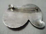 Twisting Turning Vintage Native American Navajo Bisbee Turquoise Sterling Silver Pin Old-Nativo Arts