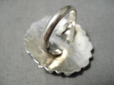 Huge Tears Of Joy Turquoise Vintage Native American Navajo Sterling Silver Ring-Nativo Arts