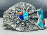 Master Of Technique Native American Navajo Turquoise Sterling Silver Bracelet-Nativo Arts