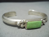 Fabulous Vintage Navajo Gaspeite Sterling Silver Bracelet Native American Old-Nativo Arts