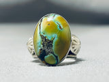 Important Native American Navajo Frogskin Turquoise Sterling Silver Ring-Nativo Arts