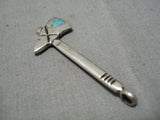 Incredible Navajo Native American Sterling Silver Turquoise Pendant-Nativo Arts