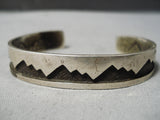 Desert Mountain Vintage Native American Navajo Sterling Silver Hand Wrought Bracelet-Nativo Arts
