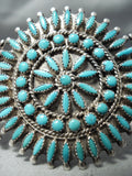 Hooee Vintage Native American Zuni Quality Turquoise Sterling Silver Cluster Bracelet-Nativo Arts