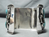 Native American One Of The Best Ever Hand Carved Turquoise Sterling Silver Bracelet-Nativo Arts