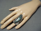 Dazzling Vintage Native American Navajo Spiderweb Turquoise Sterling Silver Ring-Nativo Arts