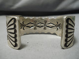 Roy Begay Vintage Native American Navajo Torpedo Turquoise Sterling Silver Bracelet Cuff-Nativo Arts